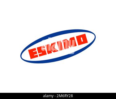 Crème glacée Eskimo, logo pivoté, fond blanc Banque D'Images