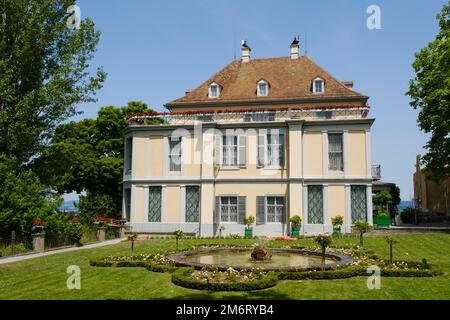 Château d'Arenenberg avec parc, Musée Napoléon, Mannenbach, Salenburg, Lac de Constance, Thurgau, Suisse Banque D'Images