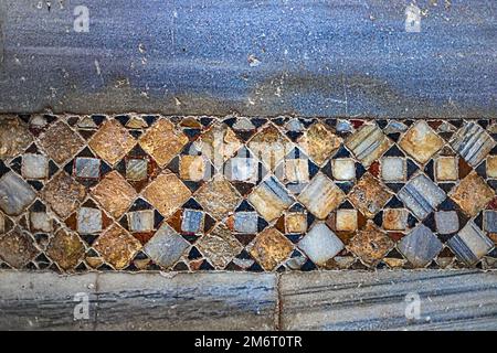 Mosaïques byzantines sur le plancher de Saint Eglise Nicholas Demre, Turquie. Banque D'Images