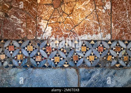 Mosaïques byzantines sur le plancher de Saint Eglise Nicholas Demre, Turquie. Banque D'Images