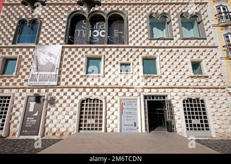 Casa dos Bicos (16th siècle), siège de la Fondation José Saramago, avec musée dédié à l'écrivain du prix Nobel (1922-2010), Lisbonne, Portugal Banque D'Images