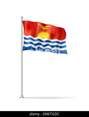 Drapeau de Kiribati isolé sur blanc Banque D'Images