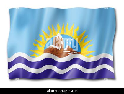 Drapeau de la province de Santa Cruz, Argentine Banque D'Images