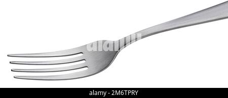 Fourchette métallique isolé sur fond blanc Banque D'Images