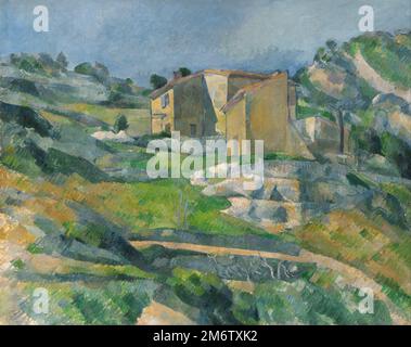 Maisons en Provence : la vallée des Riaux près de l'Estaque peint par l'impressionniste français Paul Cézanne en 1883 Banque D'Images