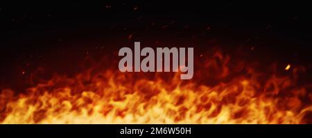 Feu de grande envergure avec un bruit de fond d'étincelles Banque D'Images