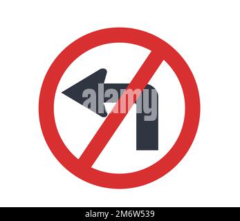 Ne tournez pas le symbole vers la gauche. Vecteurs de signalisation routière. Illustration de Vecteur