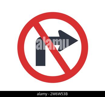 Ne pas tourner vers la droite. Vecteurs de signalisation routière. Illustration de Vecteur