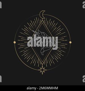 Vecteur géométrique de symbole mystique unicorn Illustration de Vecteur