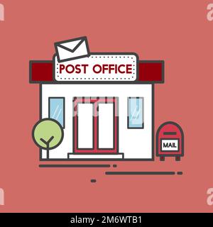 Illustration d'un bureau de poste Illustration de Vecteur