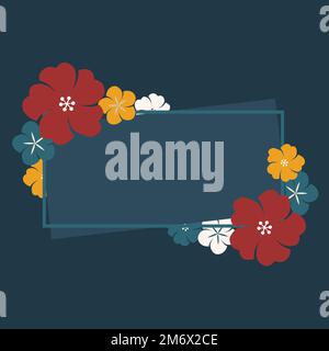 Rectangle coloré bordure florale vecteur Illustration de Vecteur