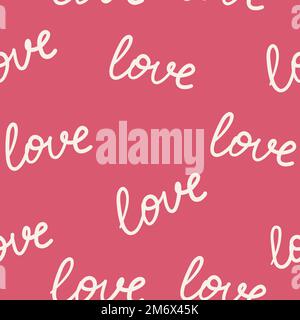 Motif sans coutures avec des phrases d'amour. Le fond de la Saint-Valentin avec des symboles d'amour, de romance et de passion. Illustration de Vecteur