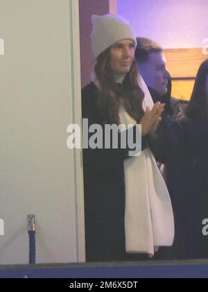 Leicester, Royaume-Uni. 03rd janvier 2023. Rebekah Vardy regarde le match de Leicester City v Fulham EPL Premier League, au King Power Stadium, Leicester, royaume-uni sur 3 janvier 2023. Crédit : Paul Marriott/Alay Live News Banque D'Images