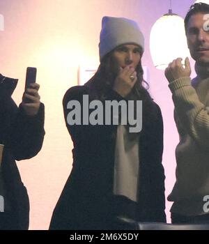 Leicester, Royaume-Uni. 03rd janvier 2023. Rebekah Vardy regarde le match de Leicester City v Fulham EPL Premier League, au King Power Stadium, Leicester, royaume-uni sur 3 janvier 2023. Crédit : Paul Marriott/Alay Live News Banque D'Images