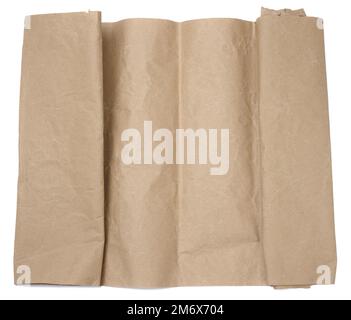 Texture de papier artisanal froissé brun, plein format Banque D'Images