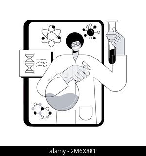 Tutorat scientifique en ligne résumé concept illustration vectorielle. Apprentissage personnalisé, plate-forme éducative en ligne, homeschooling en covid-2019 quaranti Illustration de Vecteur