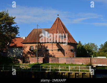 Porte historique dans la ville de Hanse Buxtehude, Basse-Saxe Banque D'Images