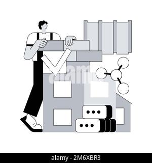 Matériaux de construction innovants résumé concept illustration vectorielle. Innovation technologique dans le secteur de la construction, ressources de pointe, brique intelligente, Nan Illustration de Vecteur