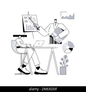 Illustration du vecteur de concept abstrait des statistiques commerciales. Rapport financier, analyse des performances de l'entreprise, collecte de données, prise de décision, marketing Illustration de Vecteur