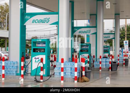 Station de remplissage GPL de la société PTT, Thaïlande Banque D'Images