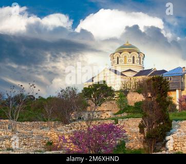 Soirée St Vladimir's église cathédrale (Chersonesos, Sébastopol, Banque D'Images