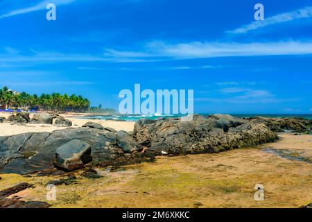 Célèbre plage d'Itapua à Salvador à Bahia Banque D'Images