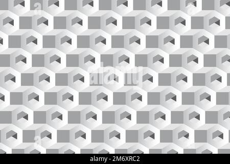 Vecteur d'arrière-plan à motifs hexagonaux gris 3D Illustration de Vecteur