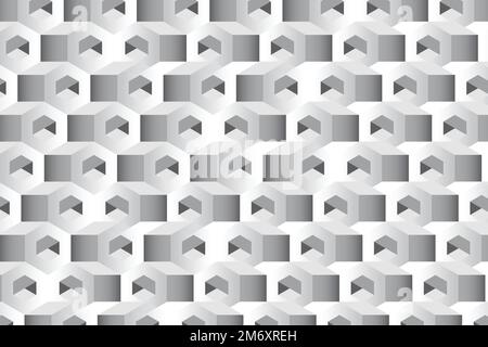 Vecteur d'arrière-plan à motifs hexagonaux gris 3D Illustration de Vecteur