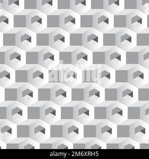 Vecteur d'arrière-plan à motifs hexagonaux gris 3D Illustration de Vecteur