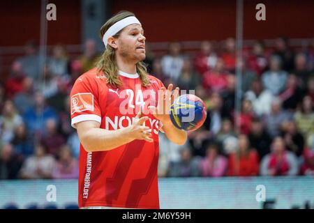 Odense, Danemark. 05th janvier 2023. Mikkel Hansen (24) du Danemark vu pendant le match d'essai entre le Danemark et l'Arabie Saoudite à l'arène Jyske Bank à Odense. (Crédit photo : Gonzales photo/Alamy Live News Banque D'Images