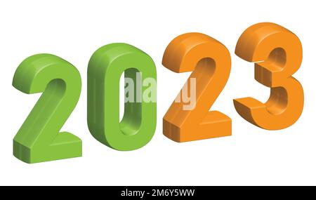 3d rendre le texte de 2023 Illustration de Vecteur