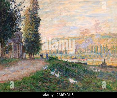 Bords de Seine à Lavacourt, Claude Monet, 1879, Galerie Neue Meister, Albertinum, Dresde, Allemagne, Europe Banque D'Images