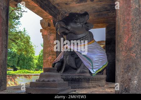 Patrimoine - entrée du 12th siècle Chola roi Raja Raja II.temple d'Airavateswra temple à Darasuram, maintenant site du patrimoine mondial de l'UNESCO - Tamilnadu-INDE Banque D'Images