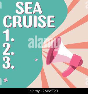 Légende conceptuelle Sea Cruise. Idée d'affaires un voyage sur un bateau ou un bateau pris pour le plaisir ou comme vacances Banque D'Images