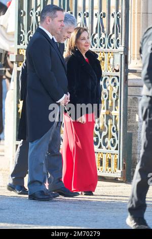 Madrid, Madrid, Espagne. 6th janvier 2023. Margarita Robles participe à la parade militaire du nouvel an 2023 au Palais royal de 6 janvier 2023 à Madrid, Espagne (Credit image: © Jack Abuin/ZUMA Press Wire) Banque D'Images