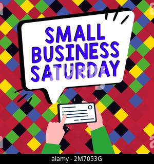 Texte d'écriture petite entreprise samedi. Business Approach American shopping Holiday qui a lieu le samedi Banque D'Images