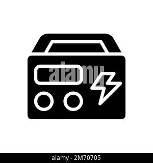 Icône de glyphe noire de la station d'alimentation portable Illustration de Vecteur
