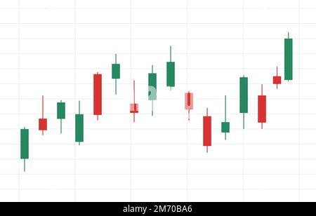 Commerce de forex. Chandelier de la bourse, bâton de bougie japonais rouge et vert de graphique. Graphique des indicateurs d'achat et de vente illustration vectorielle Illustration de Vecteur