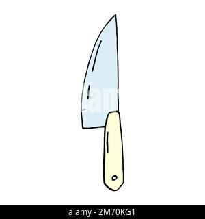 Illustration vectorielle d'un couteau isolé sur un fond blanc. Style Doodle Illustration de Vecteur