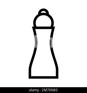 Ligne d'icône de bouteille de poivre isolée sur fond blanc. Icône fine et plate noire sur un style moderne. Symbole linéaire et contour modifiable. Simple et pixe Illustration de Vecteur