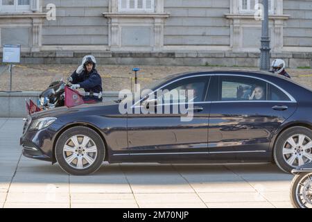 Madrid, Espagne. 6th janvier 2023. Le roi Felipe VI et la reine Letizia d'Espagne sont chassés du Palais Royal de Madrid, la résidence officielle de la famille royale espagnole dans la ville de Madrid, Espagne.Jan 6th 2023 crédit: Repans/Alay Live News Banque D'Images