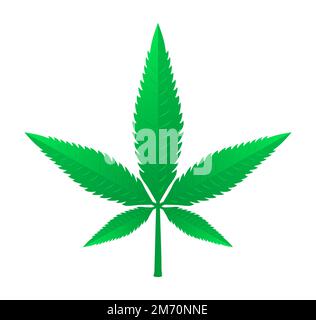 Illustration vectorielle de l'icône de gradient de feuille de cannabis coloré à la marijuana Illustration de Vecteur