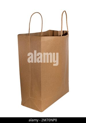 Sac en papier avec poignées pour faire du shopping ou des cadeaux au supermarché Banque D'Images