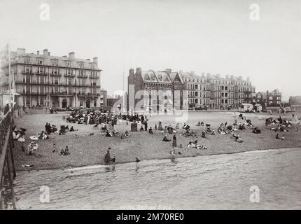 Photographie ancienne de la fin du 19th/début du 20th siècle : Southsea Beach, Portsmouth, Hampshire Banque D'Images