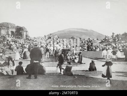 Photographie vintage de la fin du 19th/début du 20th siècle : le château, Aberystwyth, pays de Galles du Nord Banque D'Images