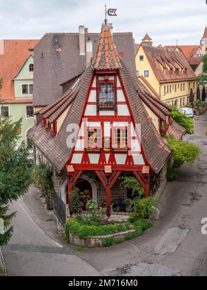 Maison à colombages Gerlachschmiede à Wenggasse, Rothenburg ob der Tauber, moyenne-Franconie, Franconie, Bavière, Allemagne Banque D'Images