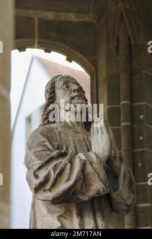 Le Mont des oliviers, priant Jésus, statue du Christ, figure de pierre, sculpture, Sculpture dans le bâtiment central octogonal du côté sud de St. Banque D'Images