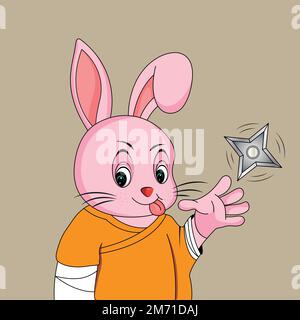 Illustration du dessin animé du lapin de Pâques mignon et amusant Illustration de Vecteur