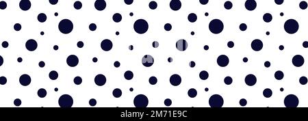 Motif à pois noir et blanc sans couture vectoriel. Points aléatoires dessinés à la main. Illustration de Vecteur