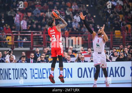 Athènes, Lombardie, Grèce. 6th janvier 2023. 3 ÉSAÏE CANAAN de Olympiacos Pirée au cours de l'Euroligue, Round 17, match entre Olympiacos Pirée et EA7 Emporio Armani Milan au Stade de la paix et de l'amitié de 6 janvier 2023 à Athènes, Grèce. (Credit image: © Stefanos Kyriazis/ZUMA Press Wire) Credit: ZUMA Press, Inc./Alamy Live News Banque D'Images